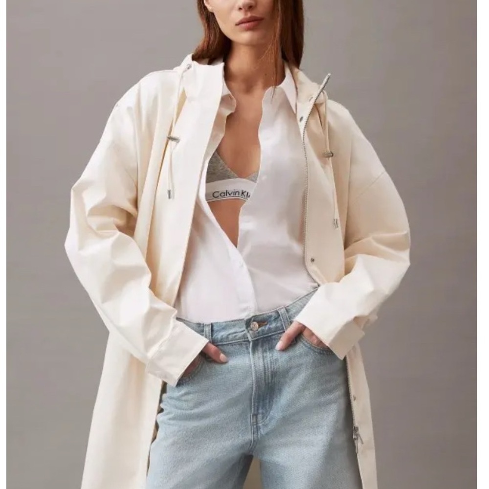 Calvin Klein Women's Cotton Sateen Anorak Jacket Size Large